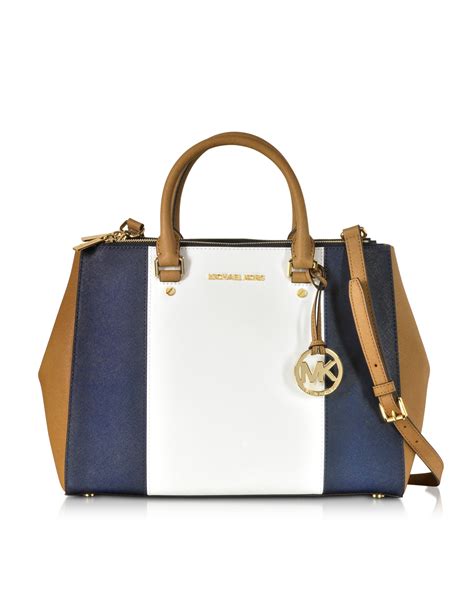 michael kors sutton large color block leather satchel